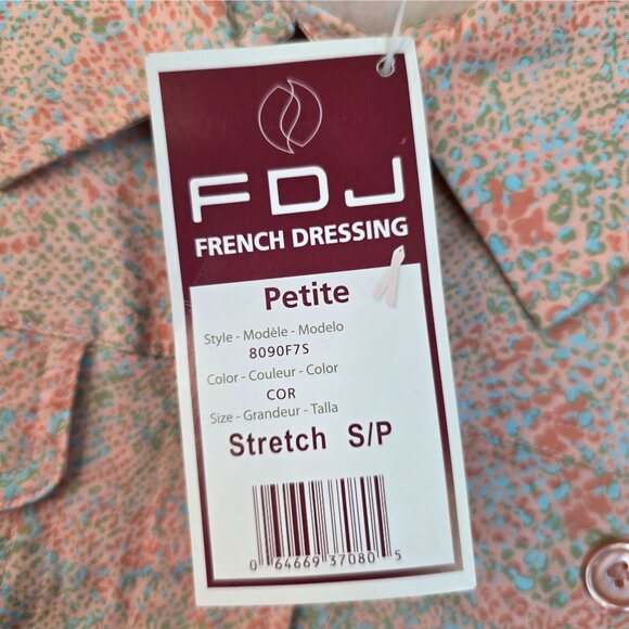 FDJ French Dressing Petite Jacket S Button Front Multicolor Stretch Lightweight - Picture 4 of 11
